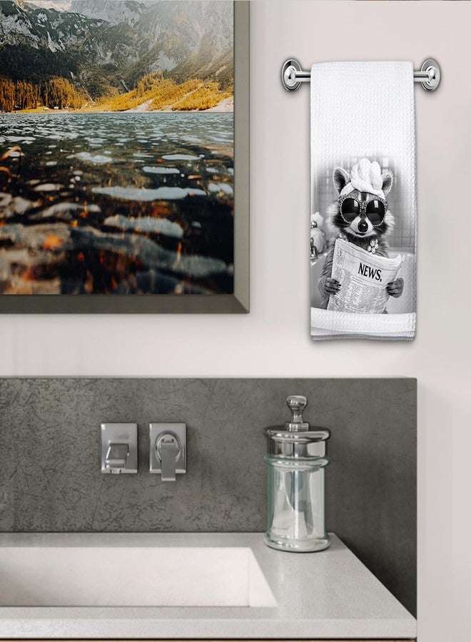 KIDEAR Funny Raccoon Hand Towel for Bathroom,1 PCS Cute Raccoon Kitchen Towels for Kids Room Decorations Dish Towels,Cute Animal, Gifts for Women, Pet Owners Housewarming - C02 - Image 4
